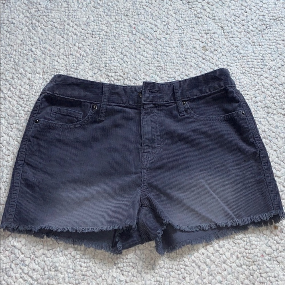 high waist grey corduroy shorts
